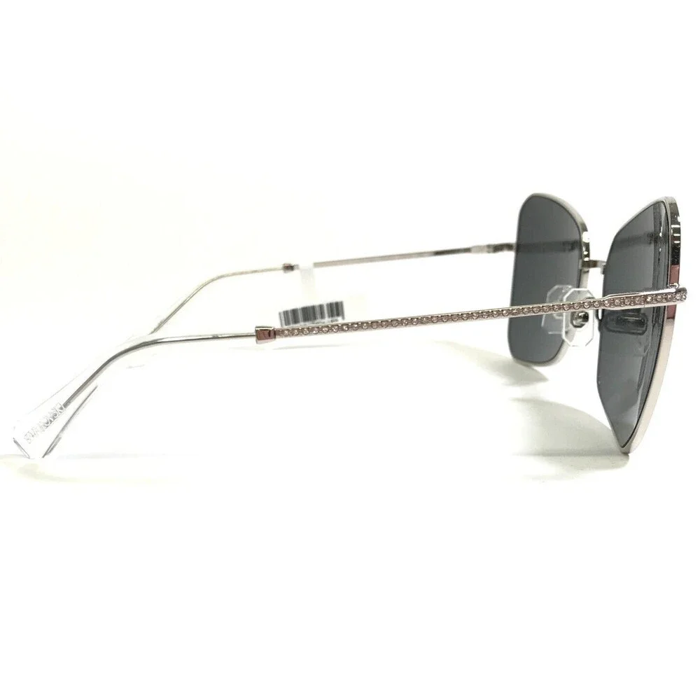 Swarovski Sunglasses SK7008 400187 Shiny Silver Clear Sparkly Crystals 57-19-140